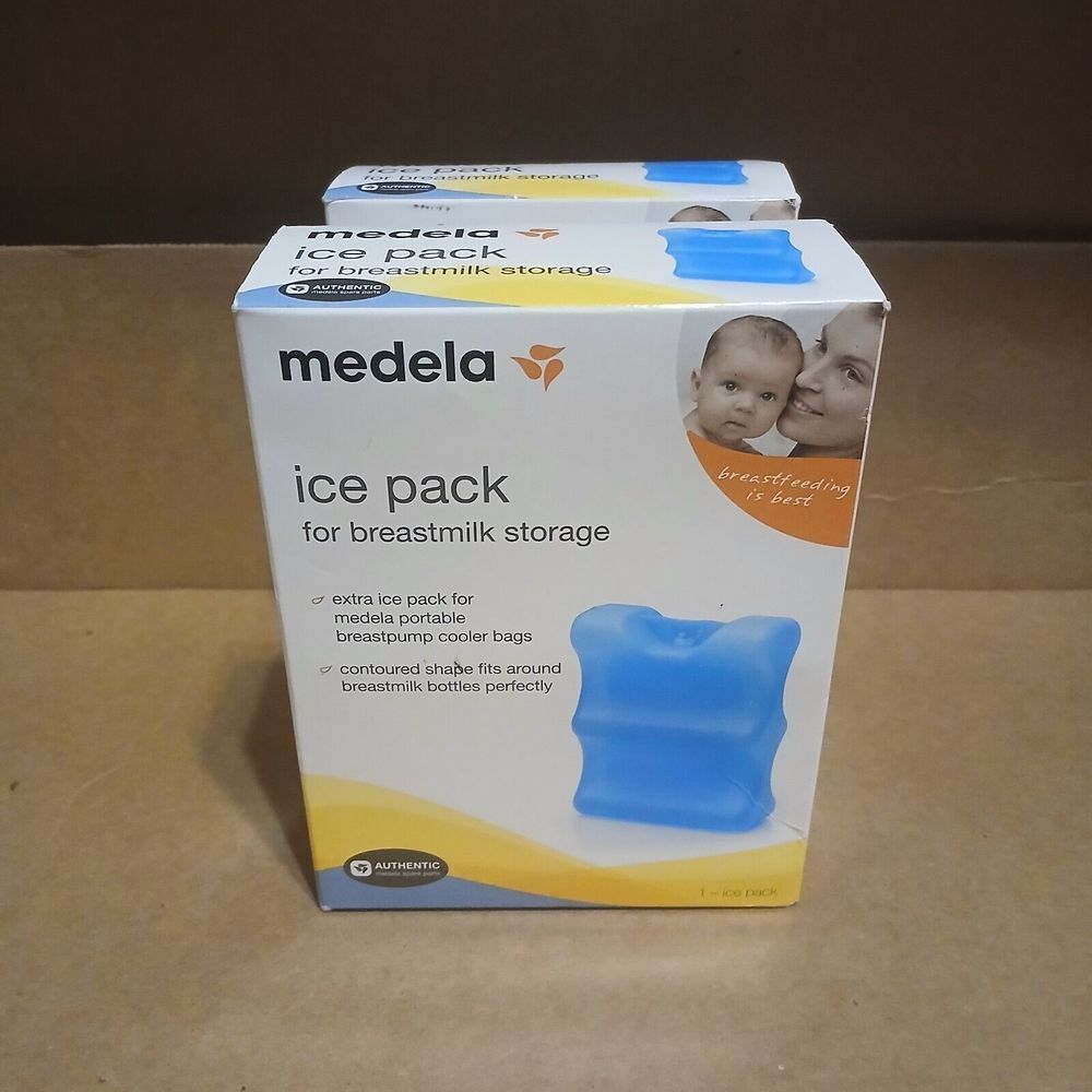 NEW Medela Ice Pack for Breast Milk Storage Contoured Shape Set Of 2 Cold